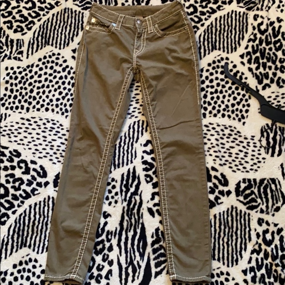 Vintage Army green true religion jeans